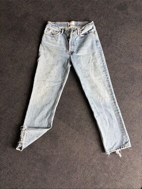Agolde-Light Blue Women's High-Rise Straight Jeans -